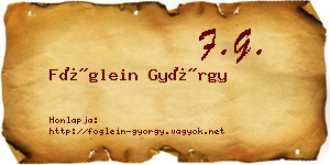 Föglein György névjegykártya