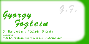 gyorgy foglein business card